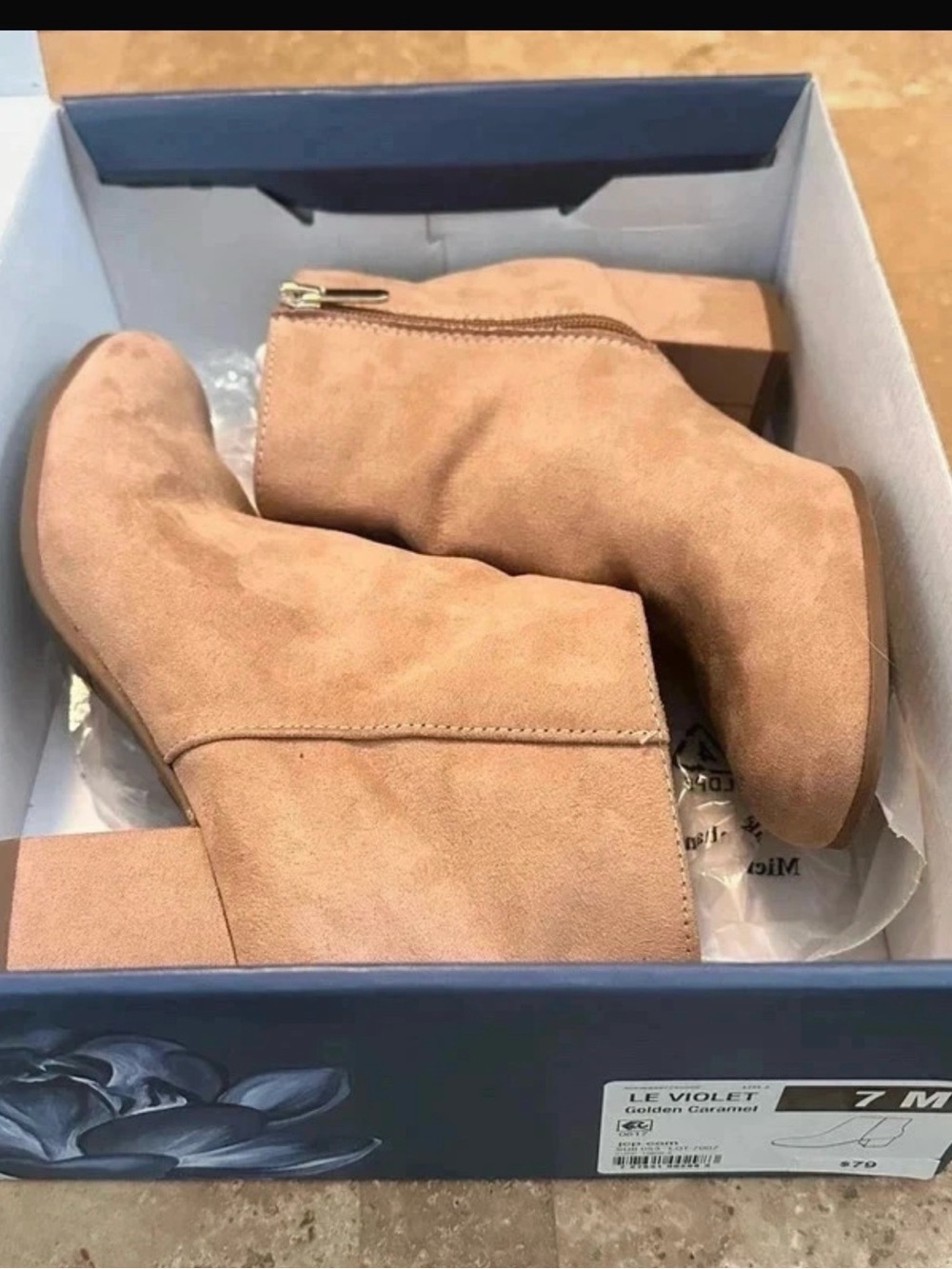 Women's Tan Suede Block Heel Ankle Boots